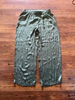 Lola & Sophie Olive Relaxed Wide-Leg Trousers